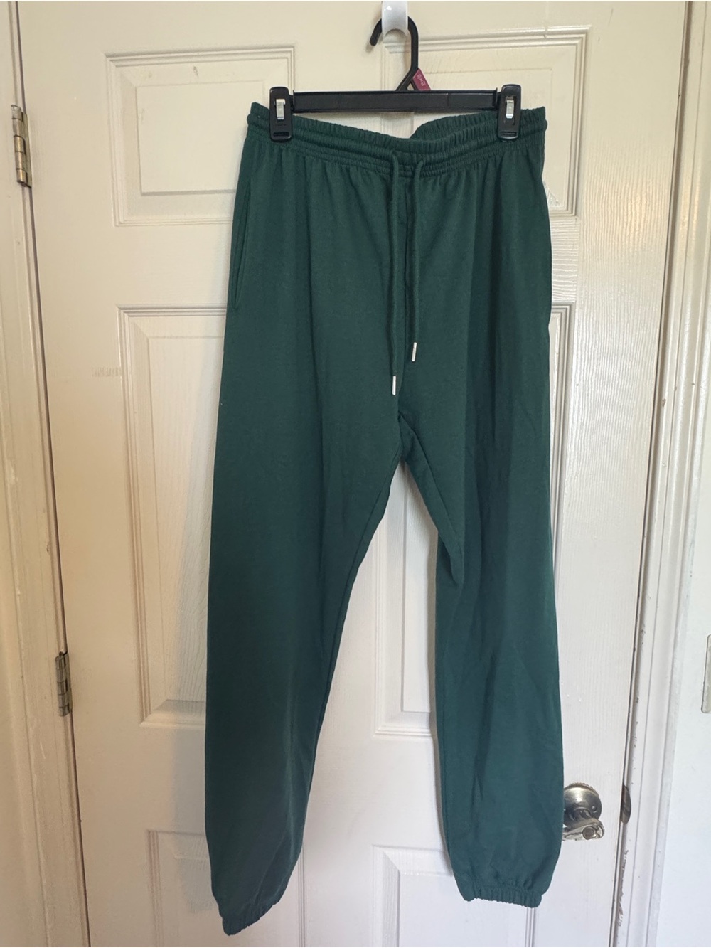 Women’s Forest Green Cotton Blend Jogger Sweatpants – Size L